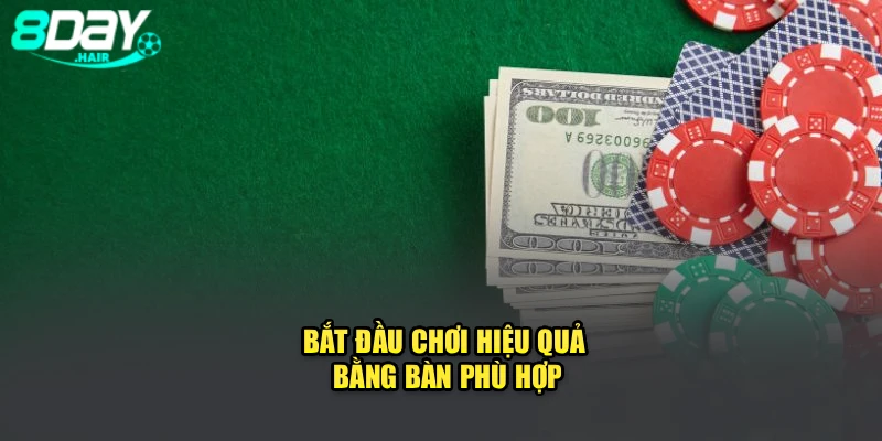 Bắt đầu chơi hiệu quả bằng bàn phù hợp