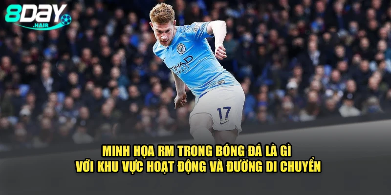Minh họa RM trong bóng đá là gì với khu vực hoạt động và đường di chuyển